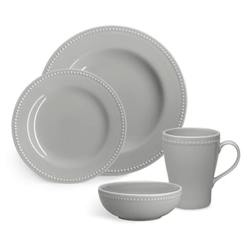 Dots bord 28 cm 4 stuks - Grijs - Scandi Living