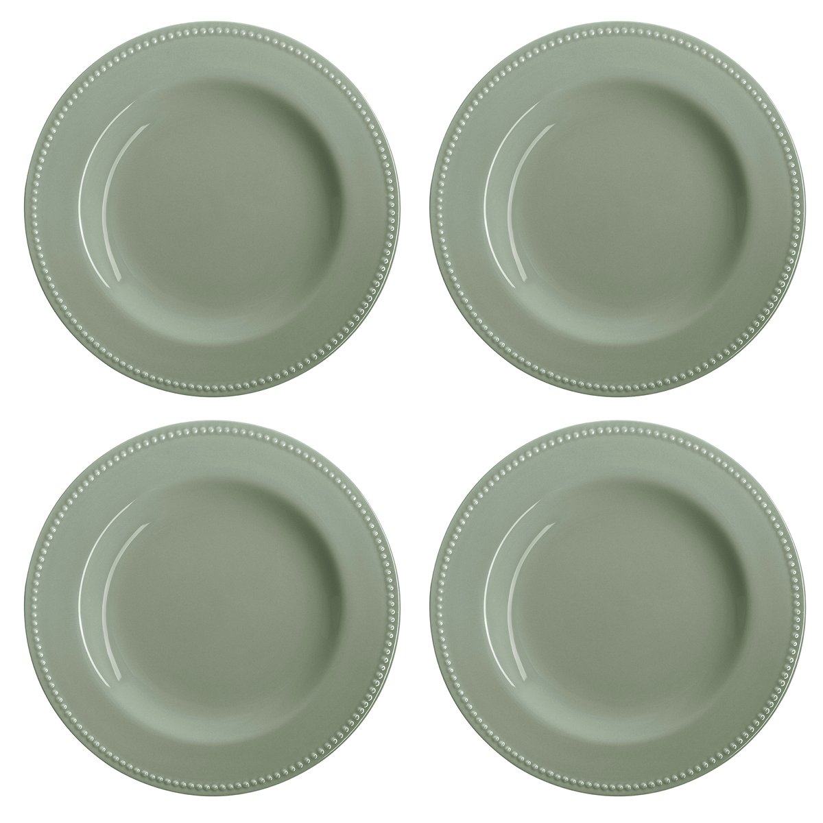 Scandi Living Dots bord 28 cm 4 stuks Groen