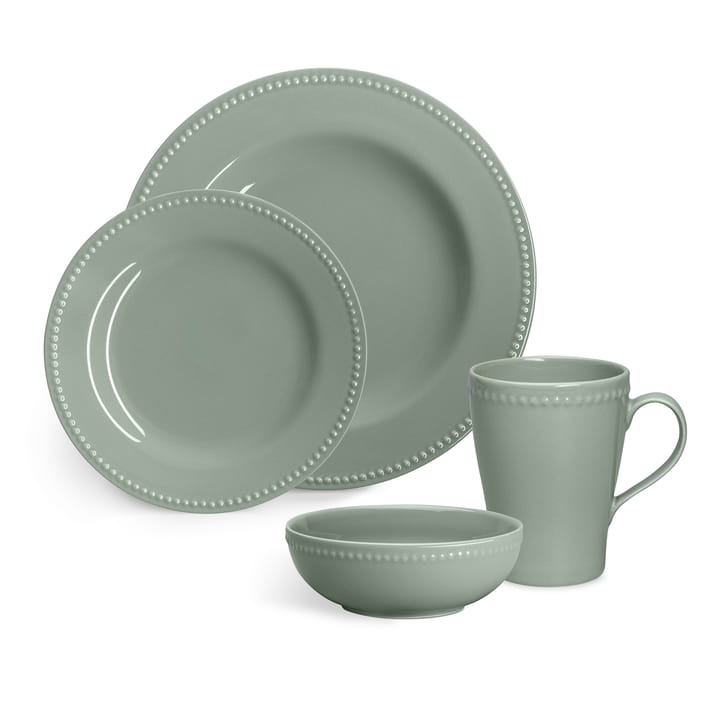 Dots bord 28 cm 4 stuks, Groen Scandi Living