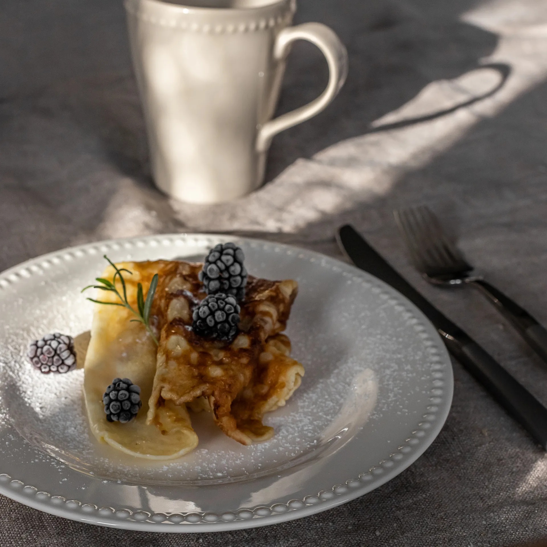 Dots klein bord 22 cm 4 stuks, Crème wit Scandi Living