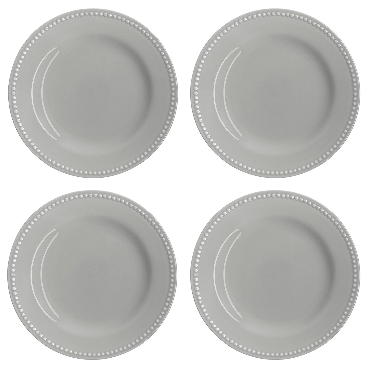 Scandi Living Dots klein bord 22 cm 4 stuks Grijs | Scandinavisch Interieur | Kleine borden | Grijs
