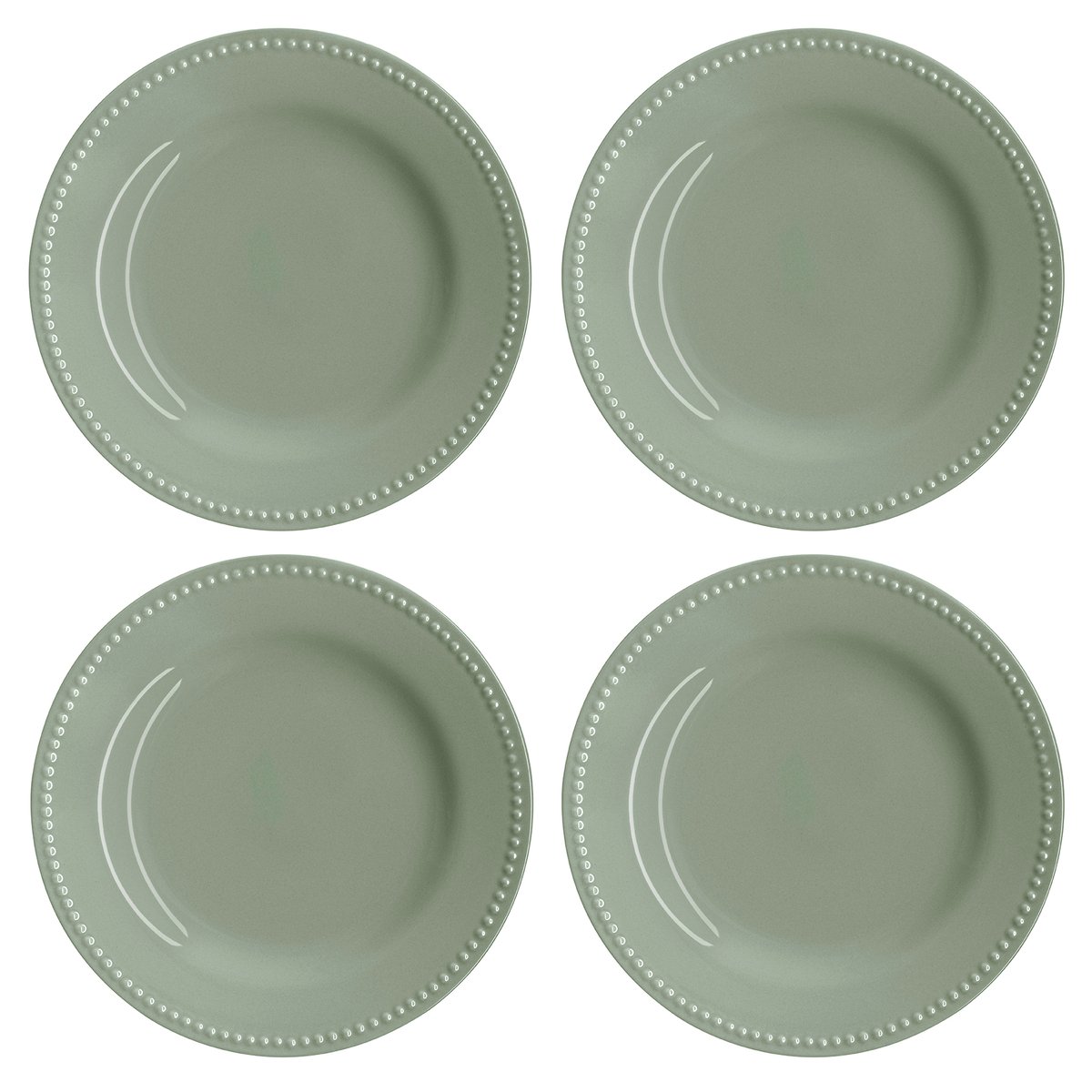 Scandi Living Dots klein bord 22 cm 4 stuks Groen