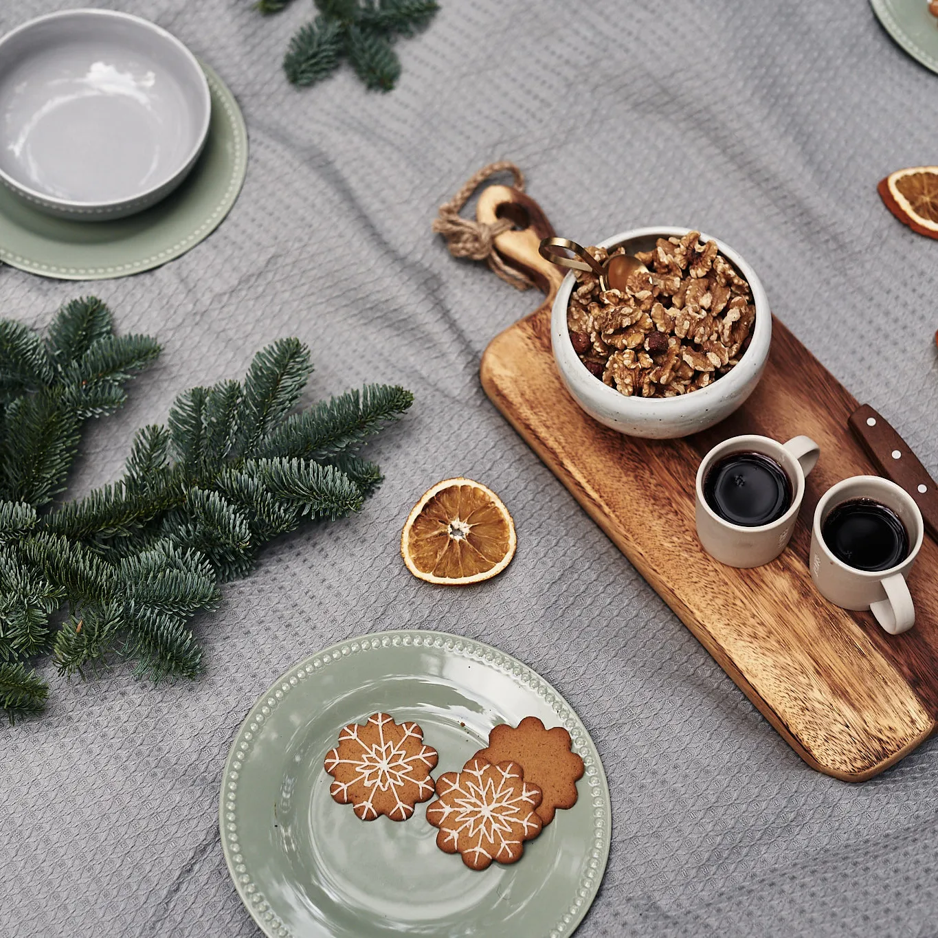 Dots klein bord 22 cm 4 stuks, Groen Scandi Living