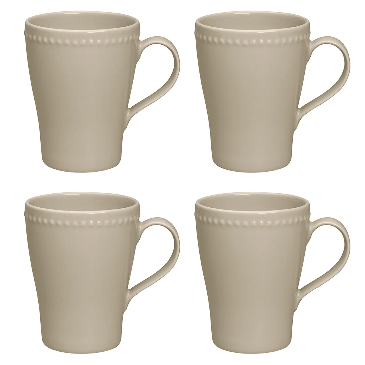 Dots mok 35 cl 4 stuks, Beige Scandi Living