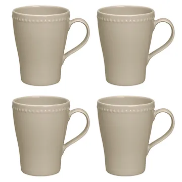 Dots mok 35 cl 4 stuks - Beige - Scandi Living
