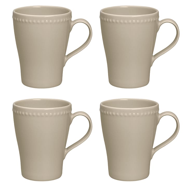 Dots mok 35 cl 4 stuks, Beige Scandi Living