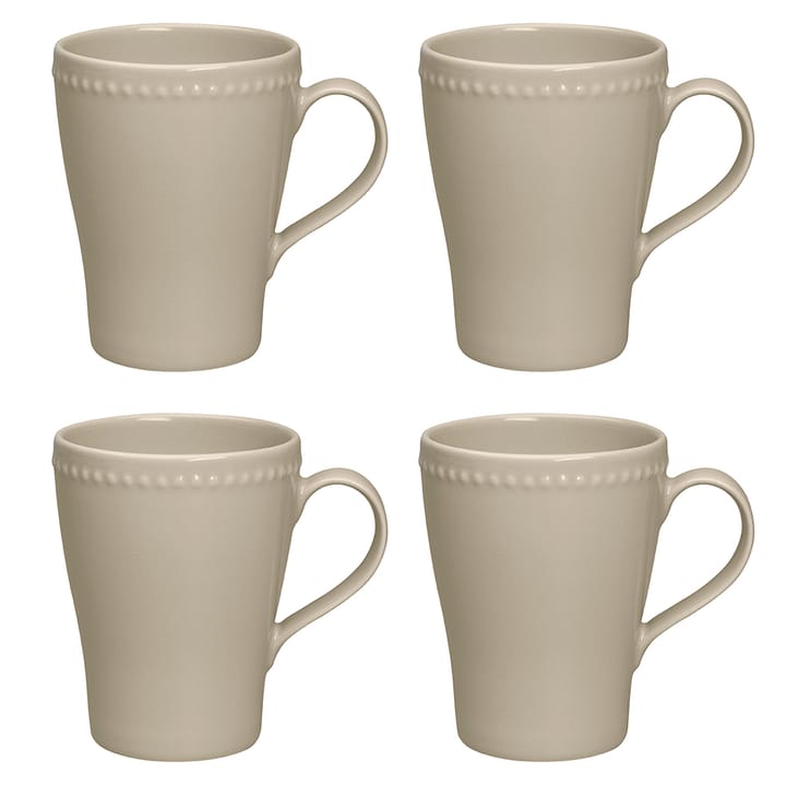 Dots mok 35 cl 4 stuks - beige - Scandi Living