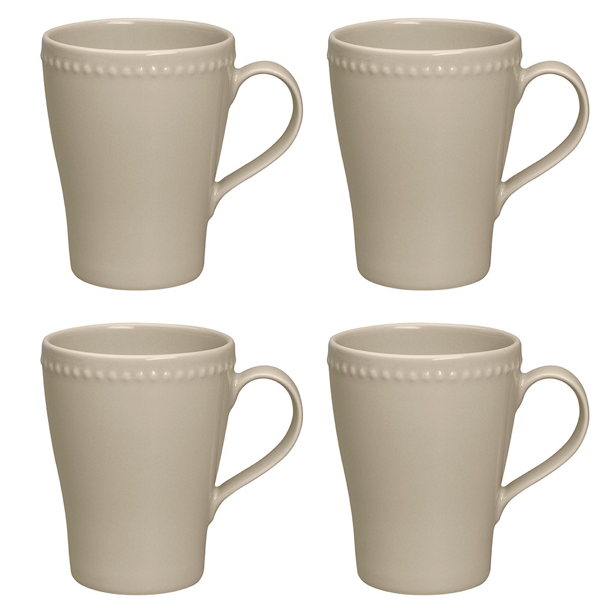 Scandi Living Dots mok 35 cl 4 stuks Beige | Scandinavisch Interieur | Koffiekoppen | Beige