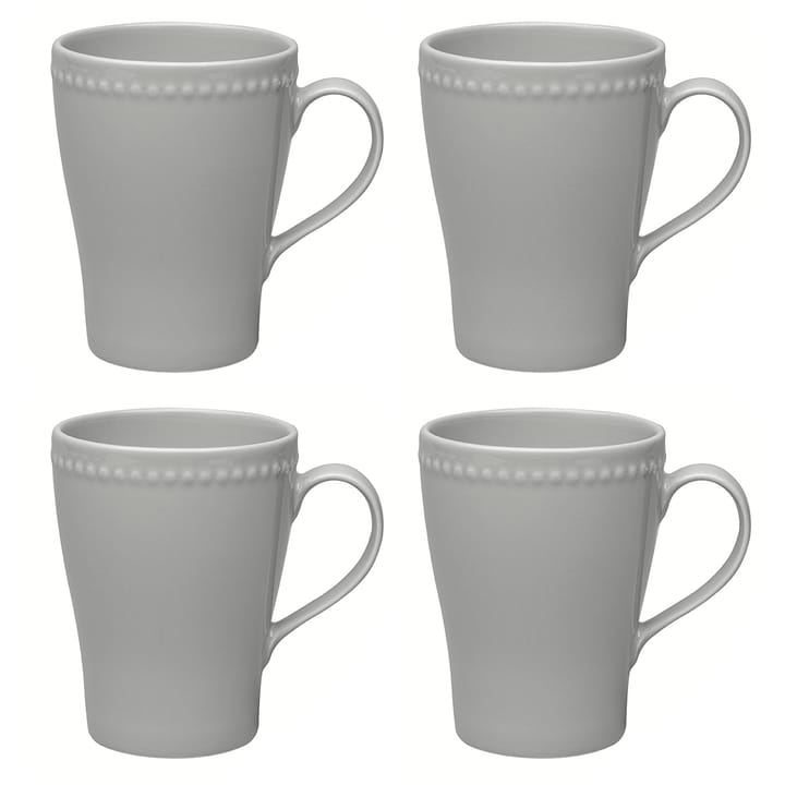 Dots mok 35 cl 4 stuks - Grijs - Scandi Living