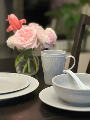 Dots mok 35 cl 4 stuks - Grijs - Scandi Living