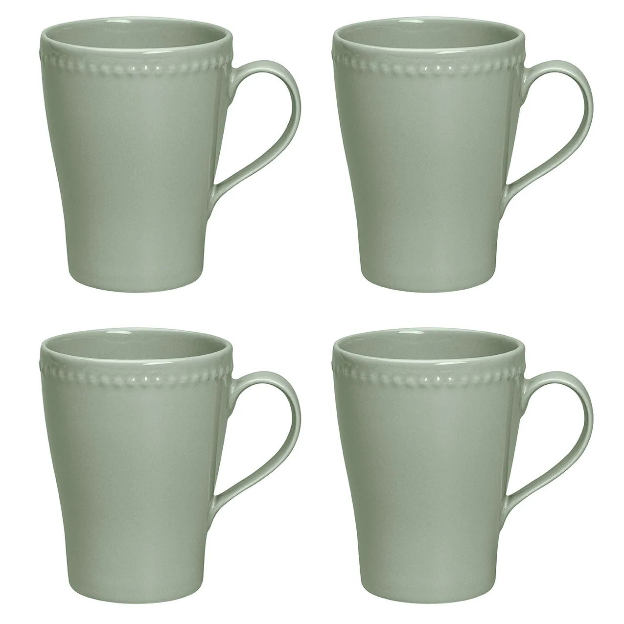 Dots mok 35 cl 4 stuks, Groen Scandi Living