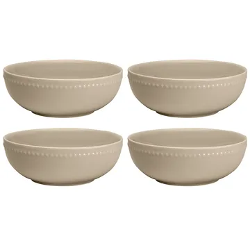 Dots ontbijtkom 60 cl 4 stuks - Beige - Scandi Living