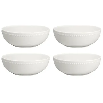 Dots ontbijtkom 60 cl 4 stuks - Crème wit - Scandi Living