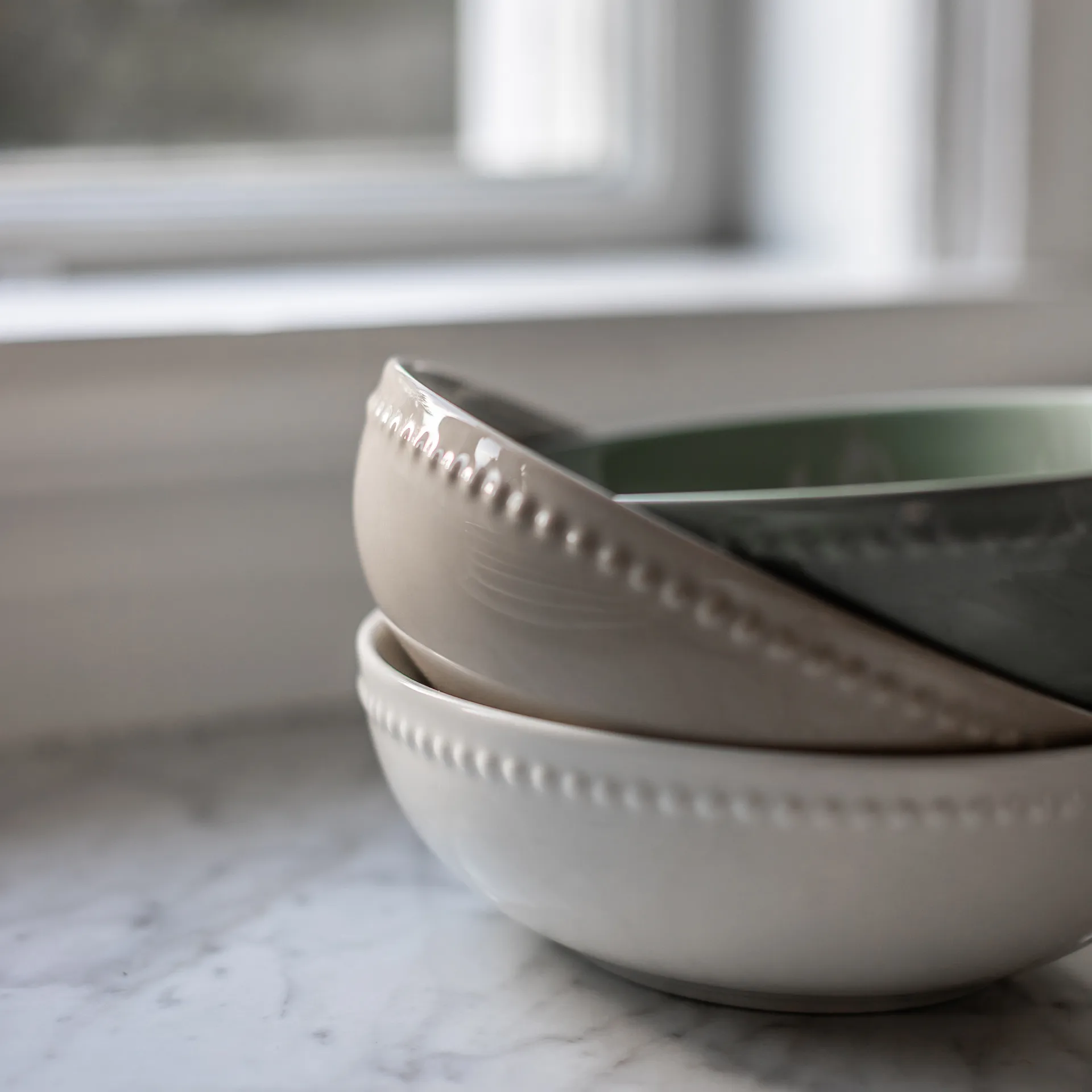 Dots ontbijtkom 60 cl 4 stuks, Groen Scandi Living