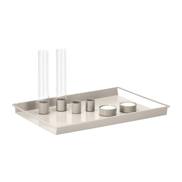 Draw dienblad met toebehoren 22x32 cm - Greige - Scandi Living
