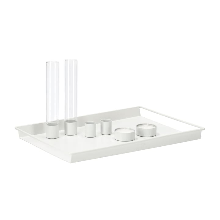 Draw dienblad met toebehoren 22x32 cm - Wit - Scandi Living