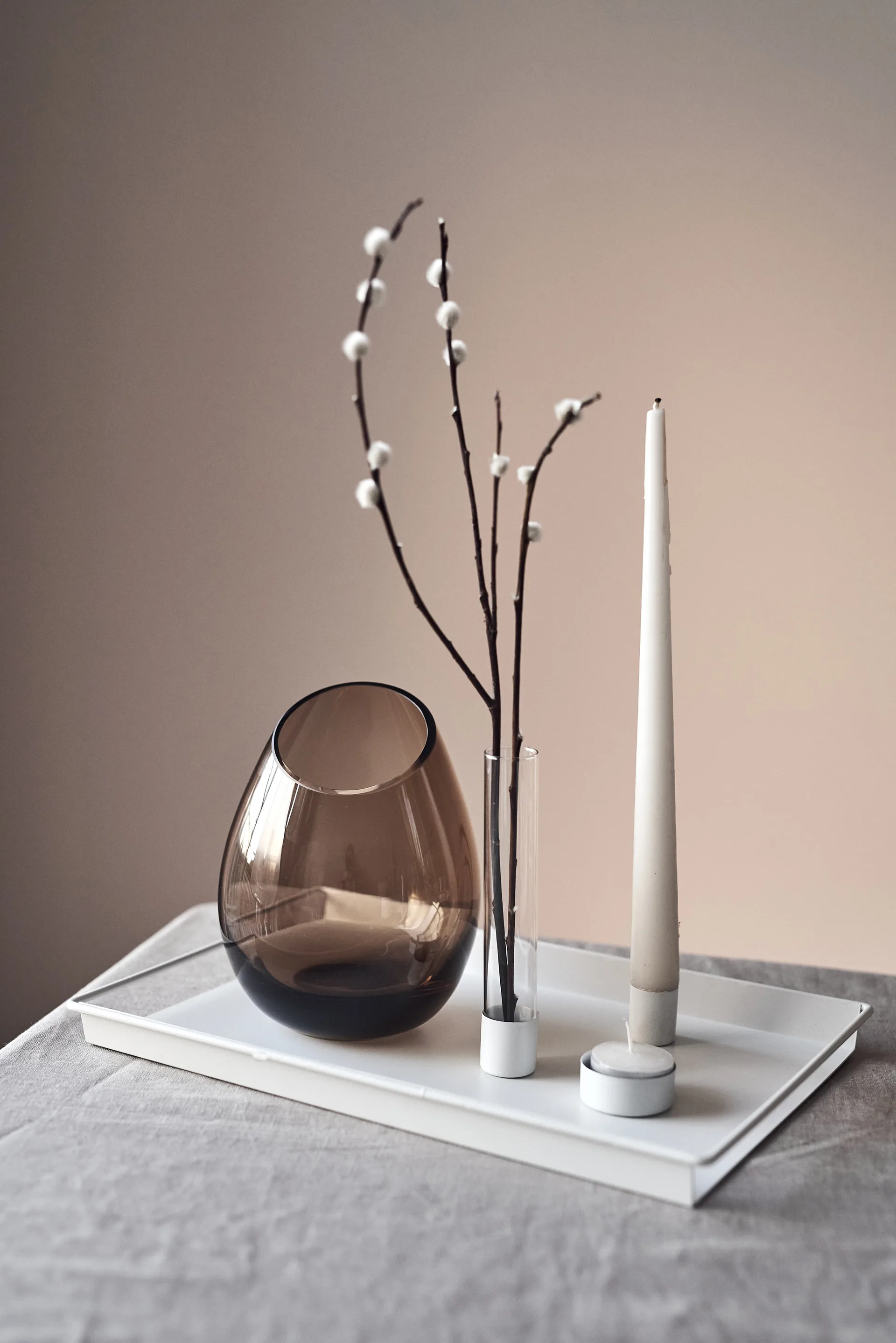 Draw dienblad met toebehoren 22x32 cm, Wit Scandi Living