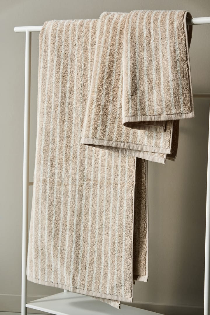 Drift badhanddoek 70x140 cm, Beige-wit Scandi Living