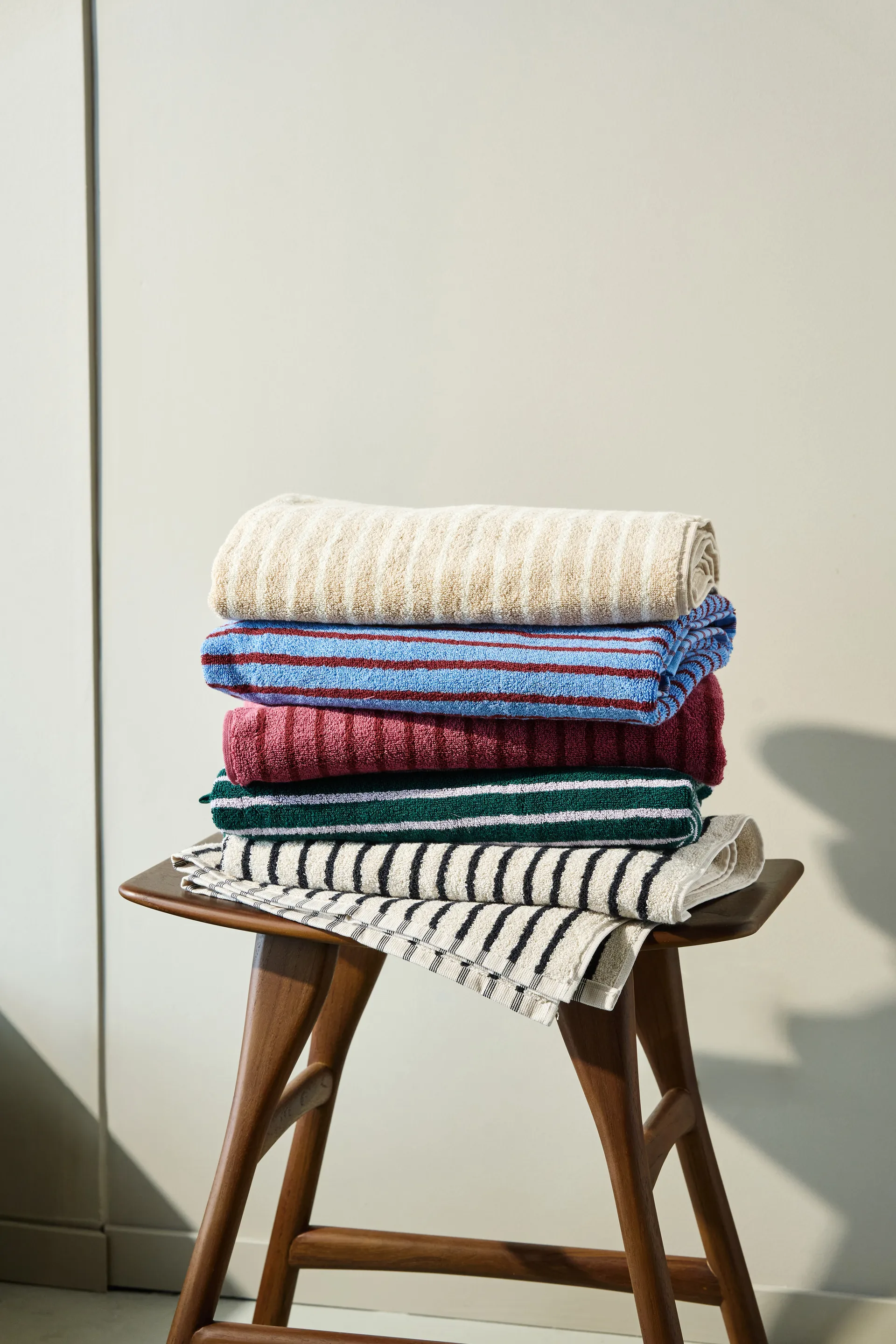 Drift badhanddoek 70x140 cm, Beige-wit Scandi Living