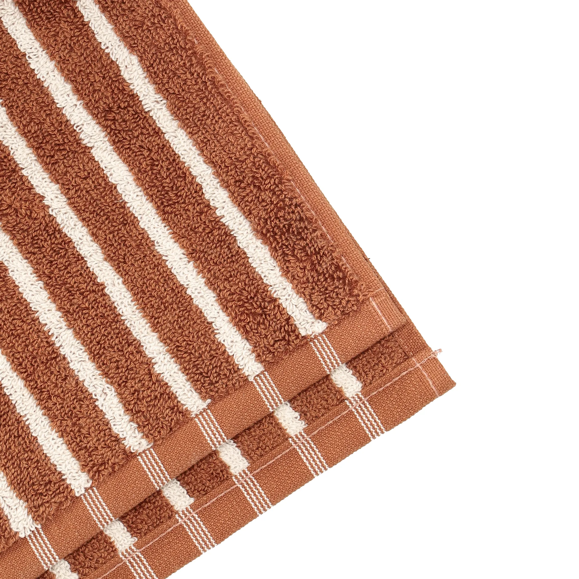 Drift badhanddoek 70x140 cm, Bruin-wit Scandi Living