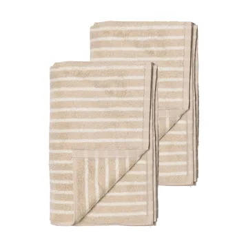 Drift badhanddoeken 100x150 cm 2-pack - Beige-wit - Scandi Living