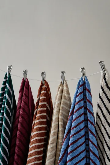 Drift badhanddoeken 100x150 cm 2-pack - Blauw-rood - Scandi Living