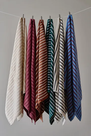 Drift badhanddoeken 100x150 cm 2-pack - Blauw-rood - Scandi Living