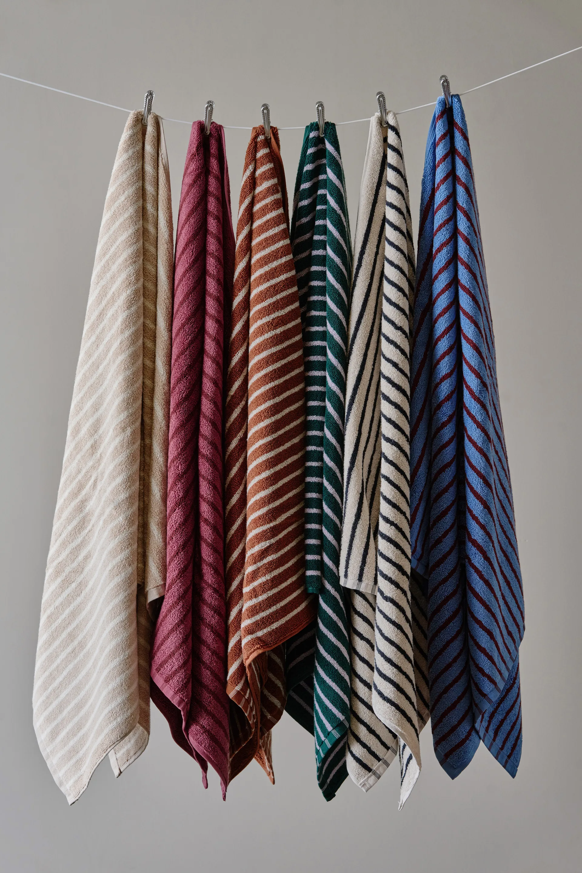 Drift badhanddoeken 100x150 cm 2-pack - Bruin-wit,  Scandi Living