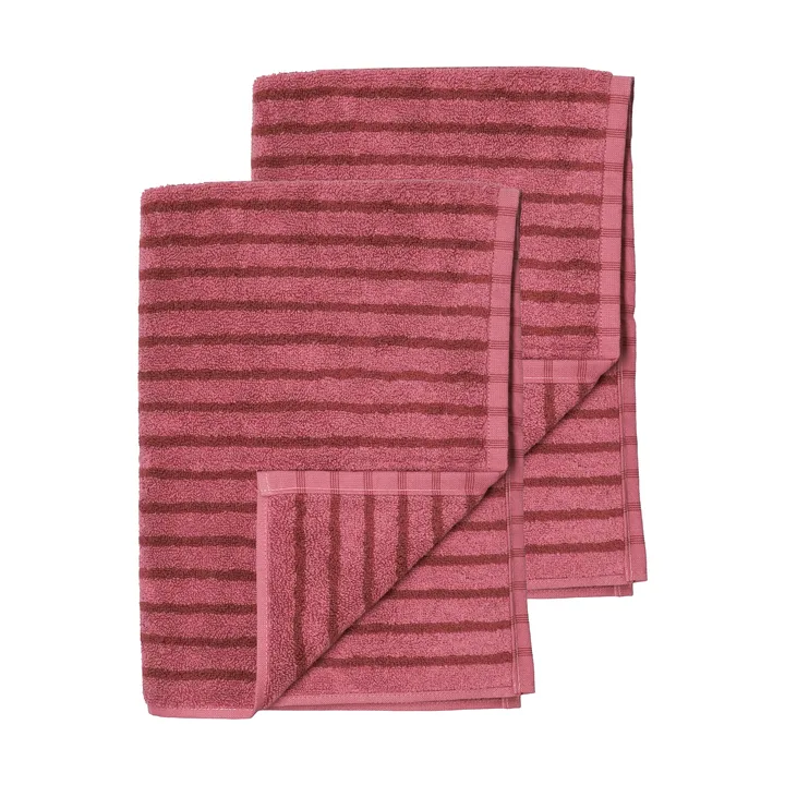 Drift badhanddoeken 100x150 cm 2-pack - Roze-rood - Scandi Living