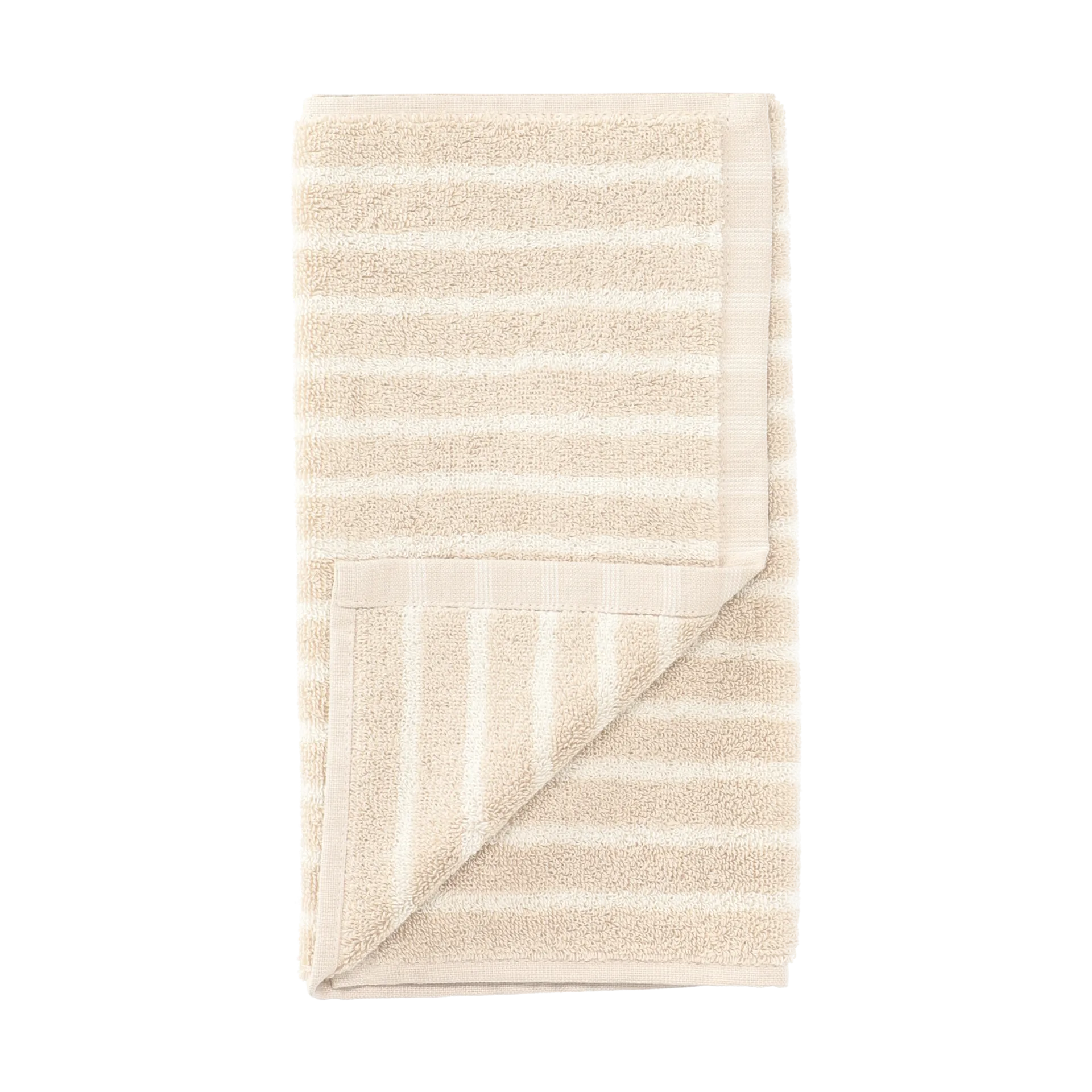 Drift handdoek 30x50 cm., Beige-wit Scandi Living