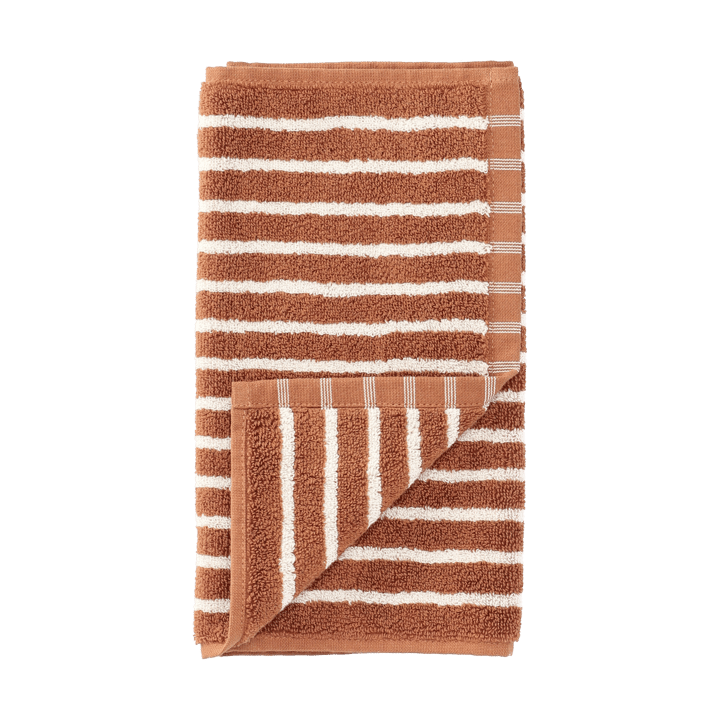 Drift handdoek 30x50 cm. - Bruin-wit - Scandi Living