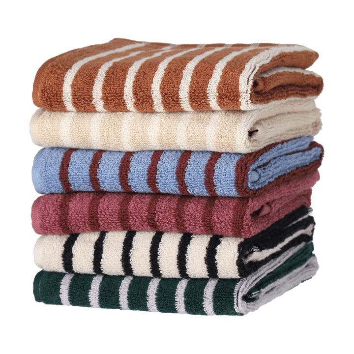 Drift handdoek 30x50 cm., Bruin-wit Scandi Living