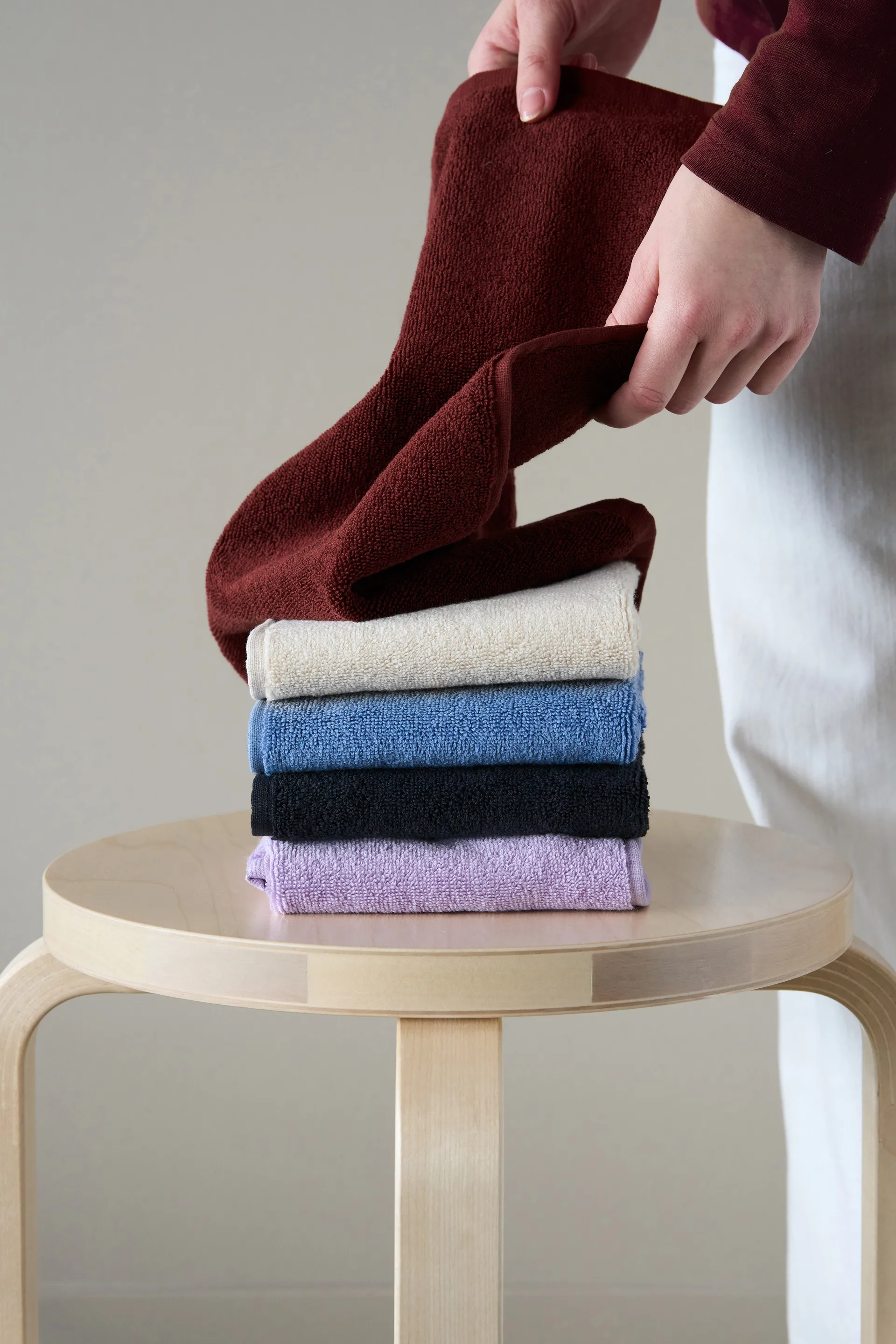 Drift handdoek 30x50 cm, Rood Scandi Living