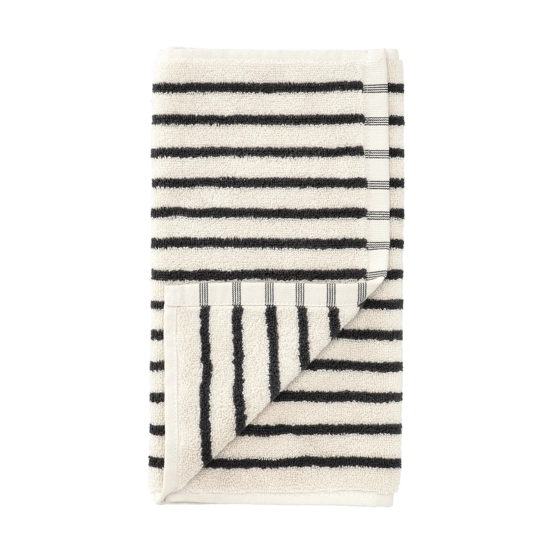 Drift handdoek 30x50 cm., Wit-zwart Scandi Living