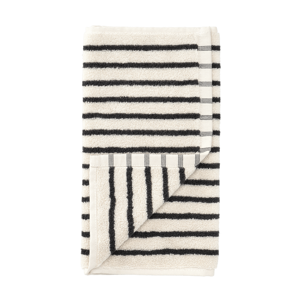 Scandi Living Drift handdoek 30x50 cm. Wit-zwart | Scandinavisch Interieur | Badhanddoeken | Wit