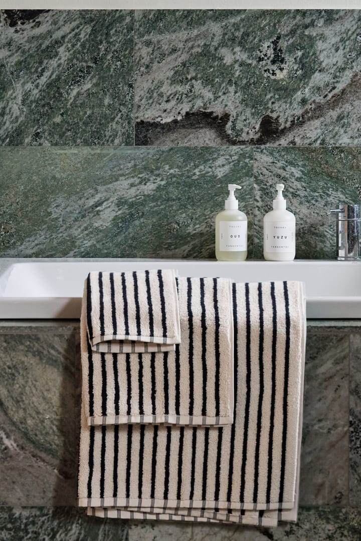 Drift handdoek 30x50 cm., Wit-zwart Scandi Living