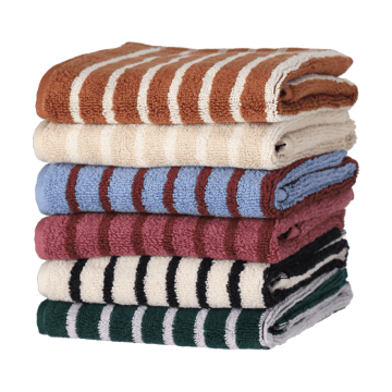 Drift handdoek 30x50 cm. - Wit-zwart - Scandi Living