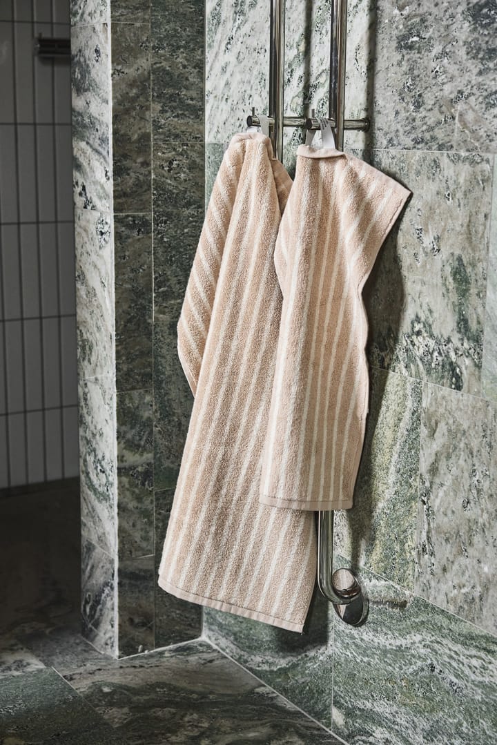 Drift handdoek 50x70 cm, Beige-wit Scandi Living