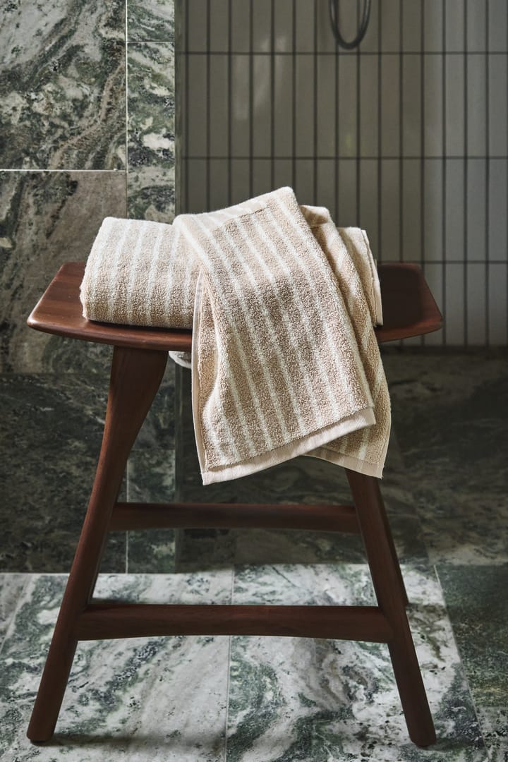 Drift handdoek 50x70 cm, Beige-wit Scandi Living