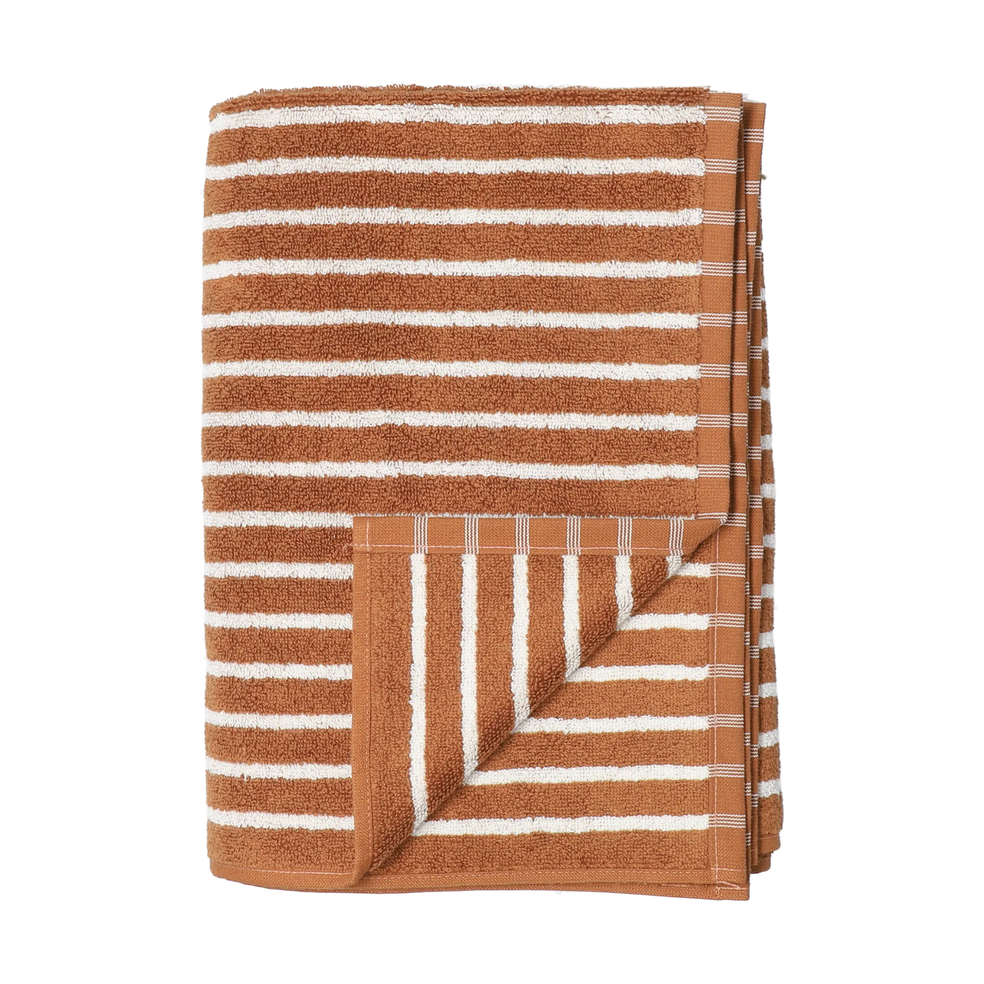 Drift handdoek 50x70 cm, Bruin-wit Scandi Living