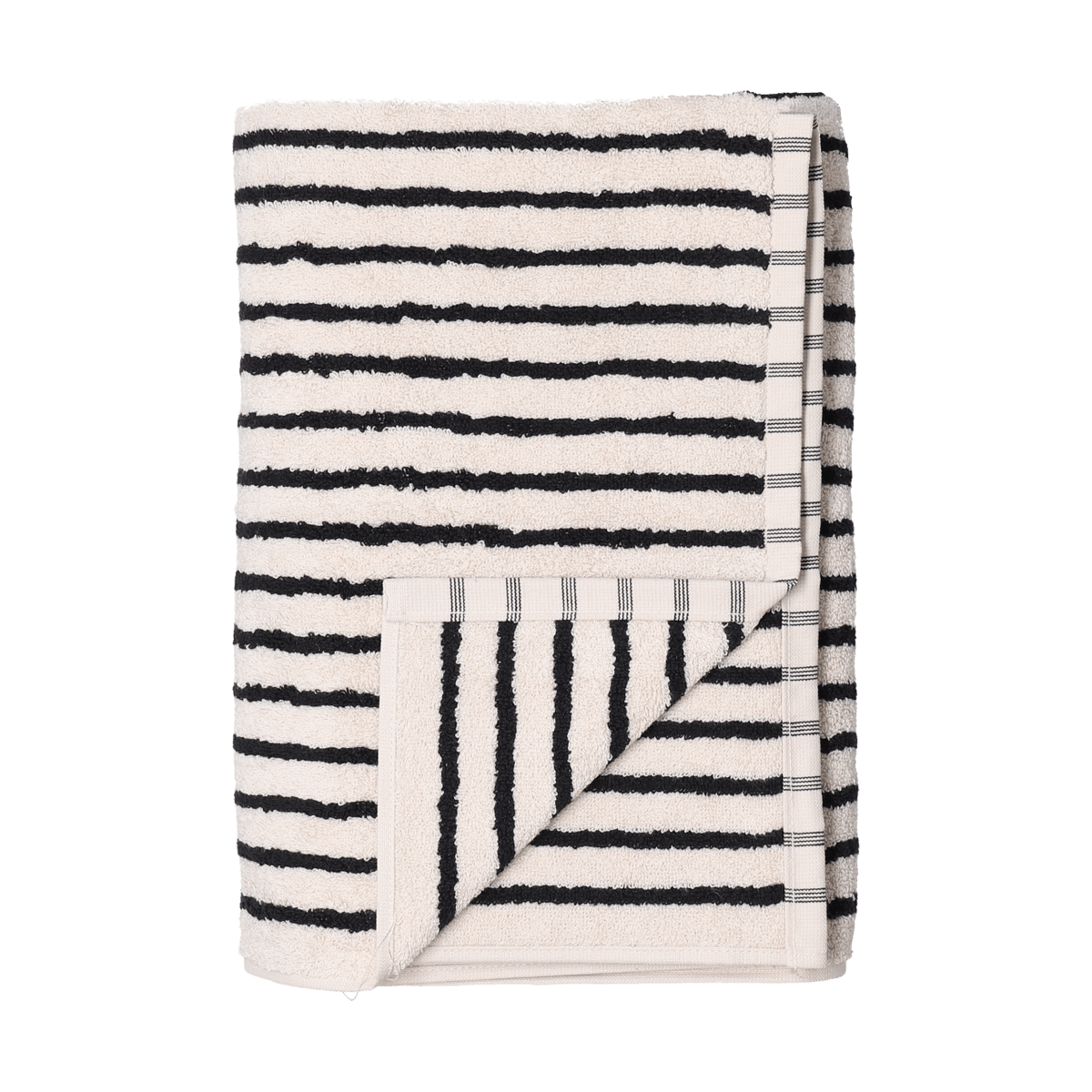 Scandi Living Drift handdoek 50x70 cm Wit-zwart | Scandinavisch Interieur | Badhanddoeken | Wit