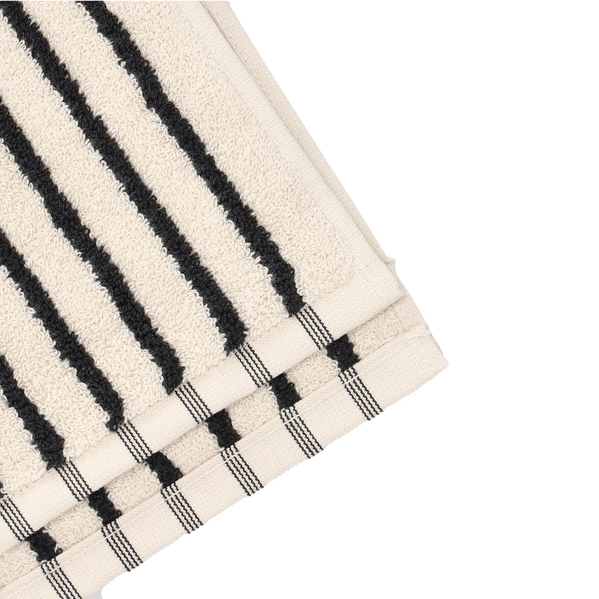 Drift handdoek 50x70 cm, Wit-zwart Scandi Living