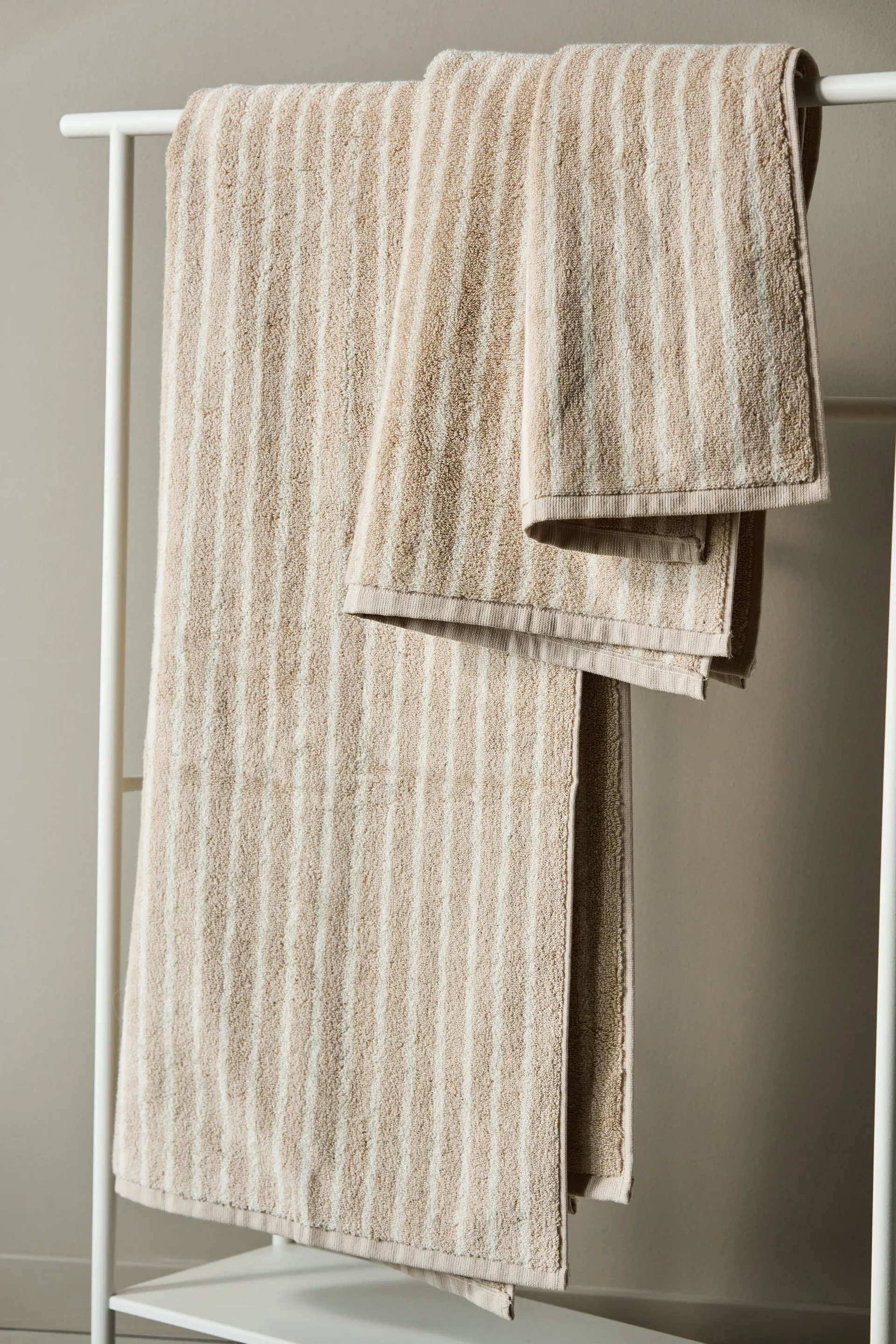 Drift handdoekenset 4-delig - Beige-wit,  Scandi Living