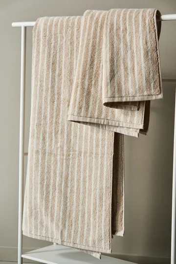 Drift handdoekenset 4-delig - Beige-wit - Scandi Living
