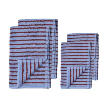 Drift handdoekenset 4-delig - Blauw-rood - undefined - Scandi Living