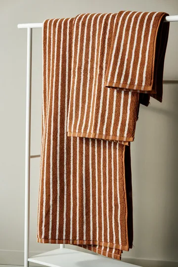 Drift handdoekenset 4-delig - Bruin-wit - Scandi Living