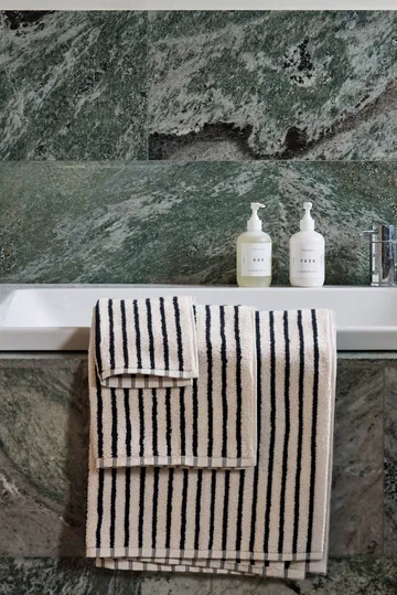 Drift handdoekenset 4-delig - Wit-zwart - Scandi Living