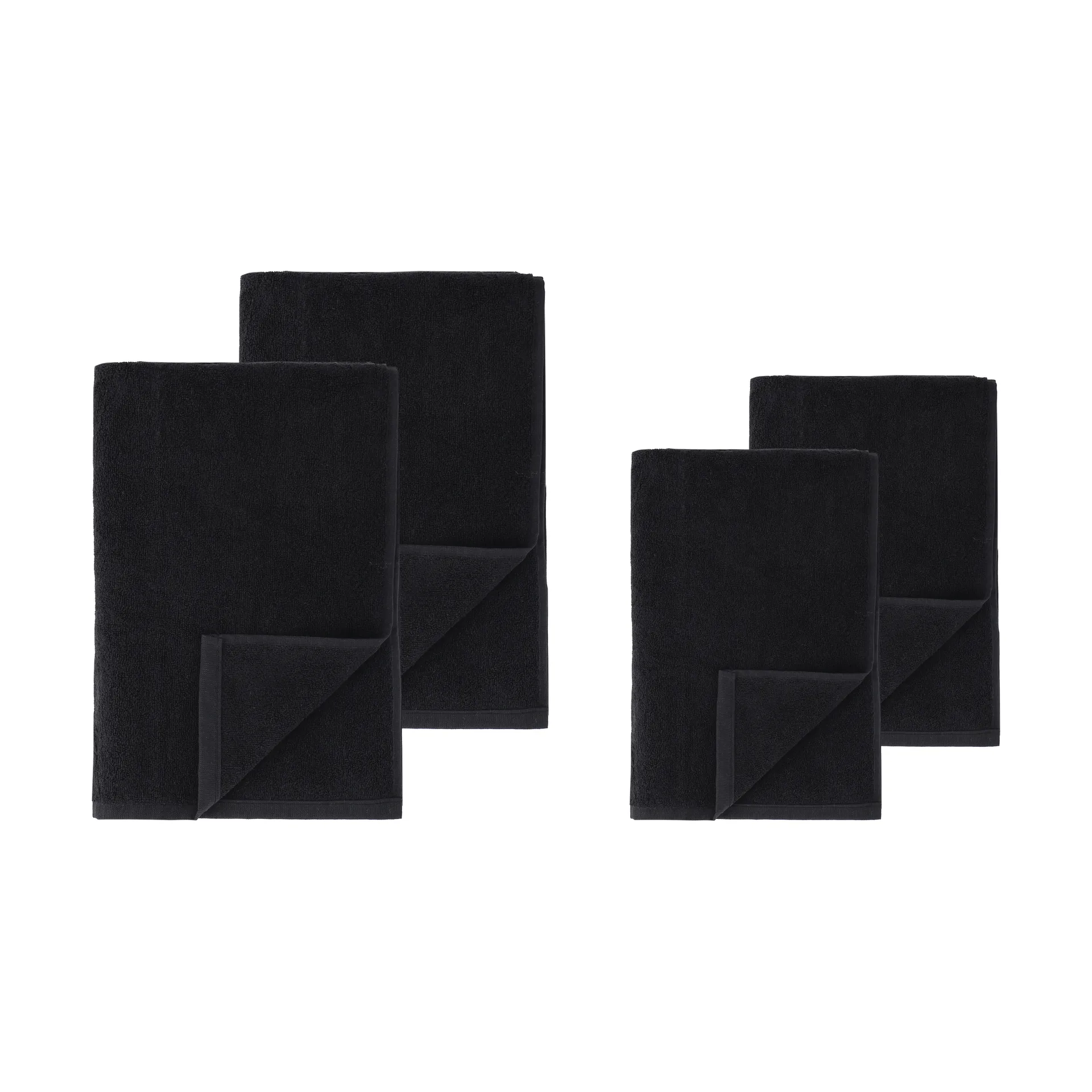 Scandi Living Drift handdoekenset 4-delig - Zwart | Scandinavisch Interieur | Badhanddoeken | Zwart