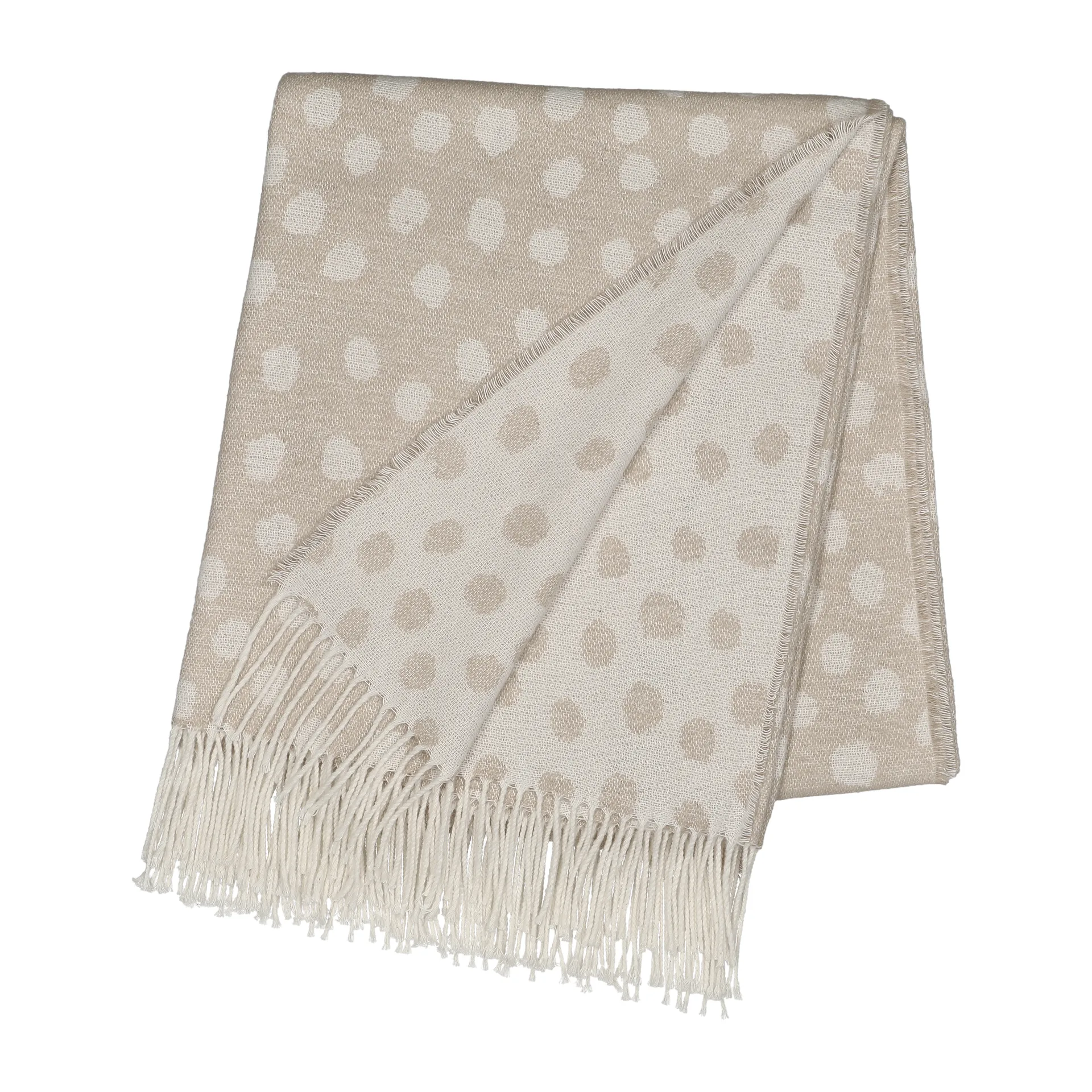 Droplets katoenen plaid 130x185 cm, Beige Scandi Living