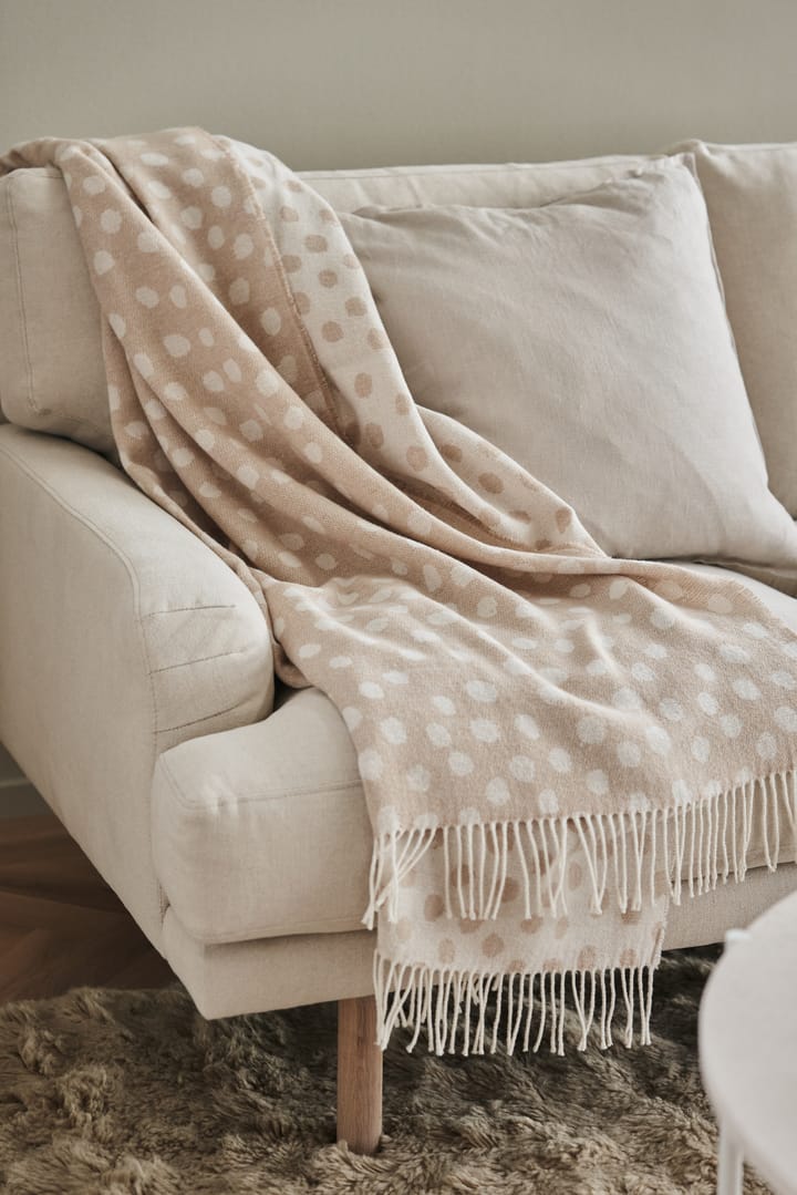 Droplets katoenen plaid 130x185 cm, Beige Scandi Living